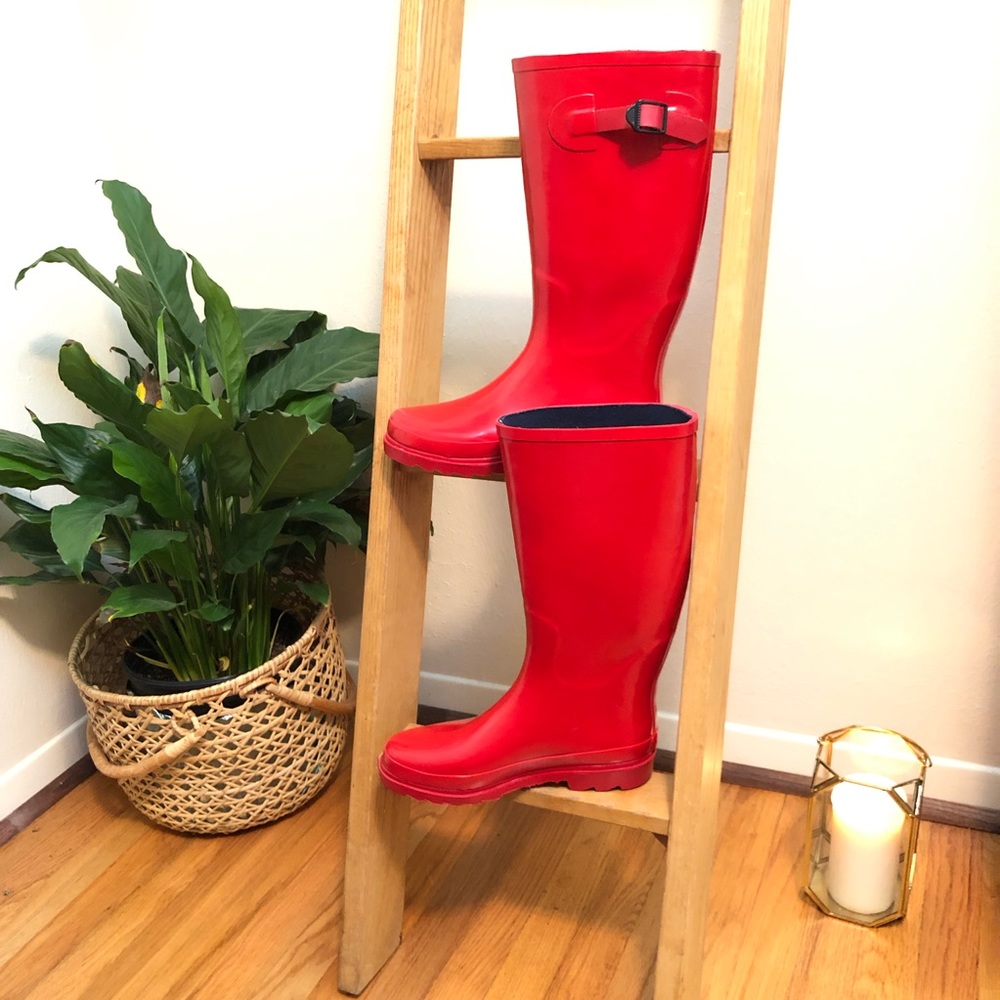 Red Rubber Rain Boots